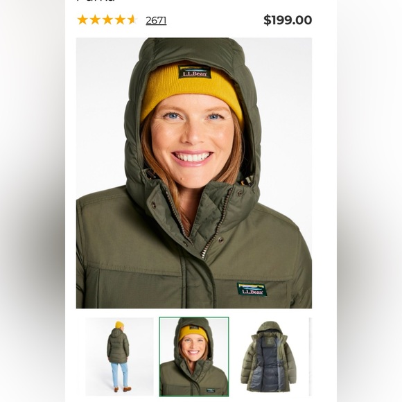 LL Bean woman’s Mountain classic down parka small petite - Picture 6 of 10